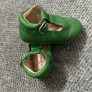 Green Glitter Kids Shoes